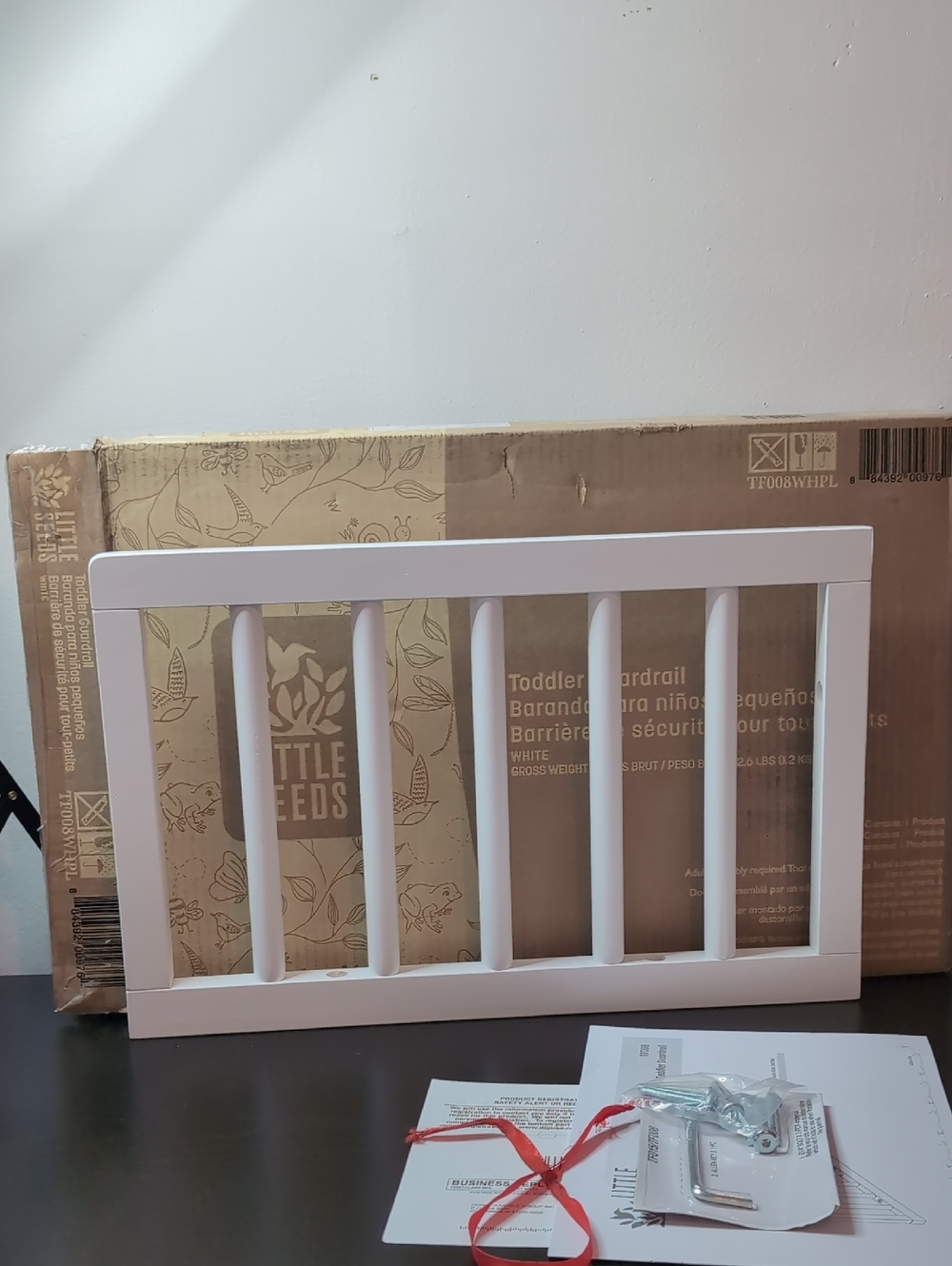 White Toddler Guardrail Rail by LITTLE SEEDS True White